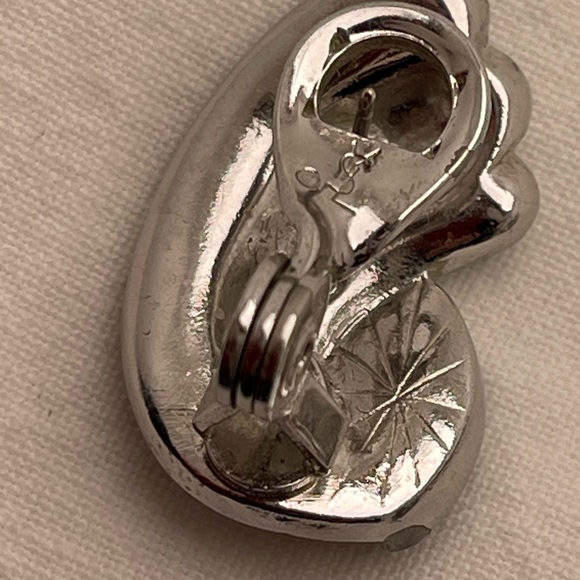 Vintage Signed Yves St Laurent YSL Rhinestone French Clip Earrings 1980s - Picture 6 of 8